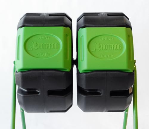 FCMP Outdoor HOTFROG Dual Body Tumbling Composter (HF-DBC4000) Black & Green (37-Gallon)