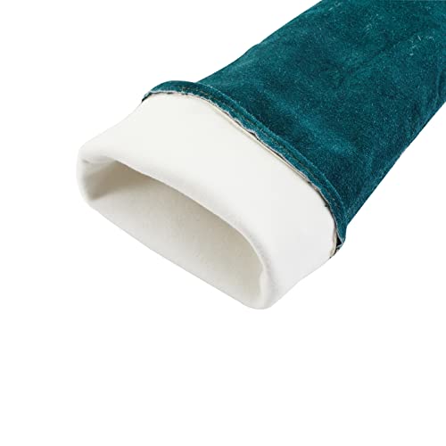 AOWPFVV Animal Handling Gloves Bite Proof for Dogs,Cats, 23.6in Large - color: Dark Green +Black Padding Size Large 23.6in