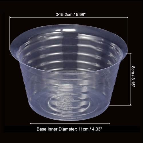 MECCANIXITY Plant Pot Saucer 6 Inch Plastic Round Flower Drip Tray for Indoor Outdoor, Clear Pack of 20 - size: 15.2x8cm