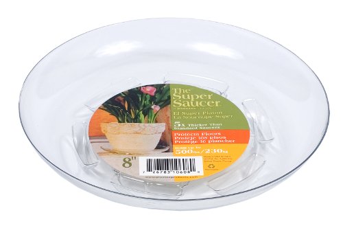 Plastec SS008 Super Saucer For Planter, 8-Inch, Clear - size: 8