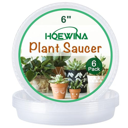 Plant Saucer Tray, 6 Pack 6 Inch Plastic Plant Saucers for Indoor Outdoor - size: 6 INCH