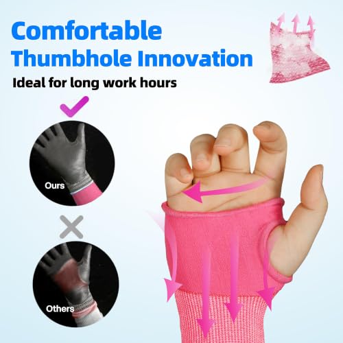 Schwer 18in AIR-SKIN A6 Cut Resistant Arm Sleeves for Gardening, S901-P - color: Pink, size: 18 In-1 Pair