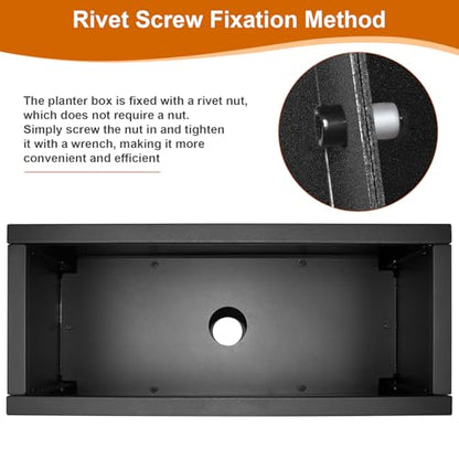 28"x12"x28" Galvanized Steel Planter Box, Large Metal Planter Box - color: Black, size: 28"L x 12"W x 28"H