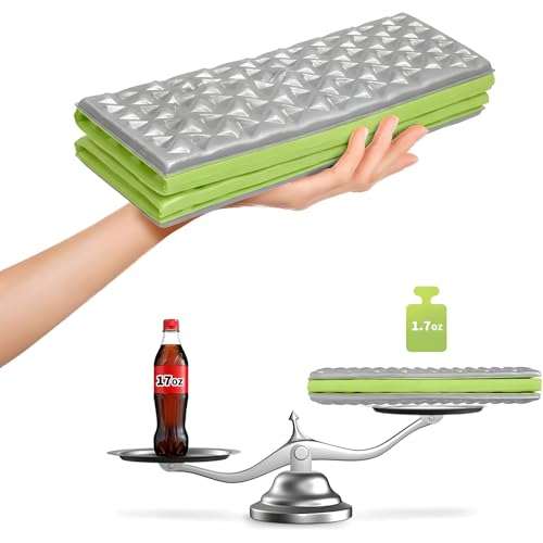 FOCHIER F Stadium Seat Pad, Foam Sitting Pad Mat, Diamond Foldable Camping Seat Cushion for Bleachers, Outdoor Hiking, Backpacking, Picnic, Fishing, Concert,Mountaineering - color: Green 2PC