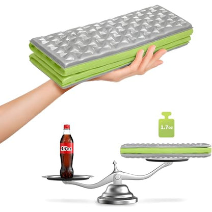 FOCHIER F Stadium Seat Pad, Foam Sitting Pad Mat, Diamond Foldable Camping Seat Cushion for Bleachers, Outdoor Hiking, Backpacking, Picnic, Fishing, Concert,Mountaineering - color: Green 2PC