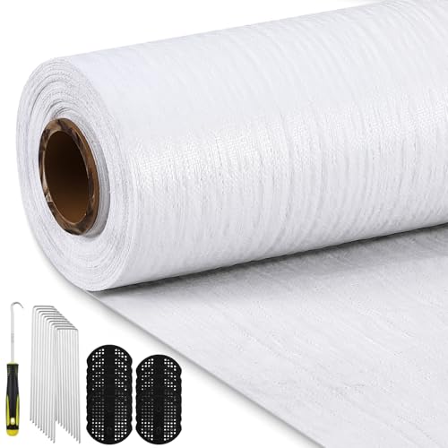 SmoothNovelty 3.2 oz 6 x 100 ft White Landscape Fabric Weed Barrier - size: 3.2 oz 6 x 100 ft