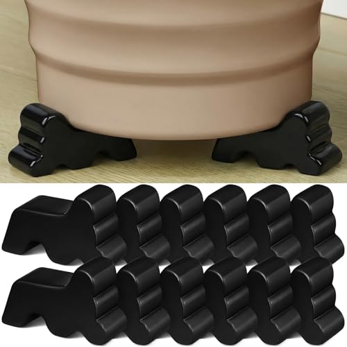 Kigeli 12 Pcs Resin Pot Feet for Outdoor Planters Frost Proof, Black - color: Black