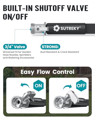 50ft Garden Hose with Valve, Ultra Lightweight All-Weather Water Hose, Durable & Flexible, Leak-free Connections, TPU Water Hose, Drinking Water Safe - size: 50ft TPU