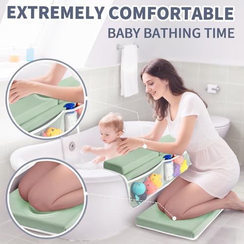 URMYWO Bath Kneeler and Elbow Rest Pad Set, 1.5-Inch Thick Memory Foam Pads - color: Green