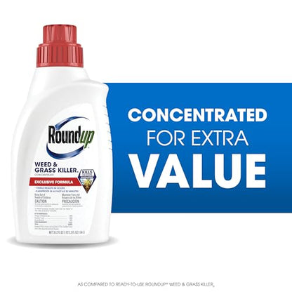 Roundup Weed & Grass Killer4 Concentrate, 35.2 fl. oz. (2-Pack) - size: 1 qt. Concentrate (2-pack)