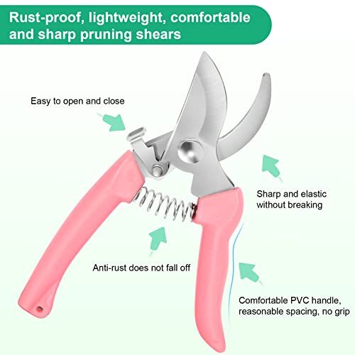 Premium garden shears, meperez pruning scissors gardening tools, pruners for flower, bushes, rose and fruit tree, use for florist, yard and orchard the plant clippers, sharp steel anvil snips