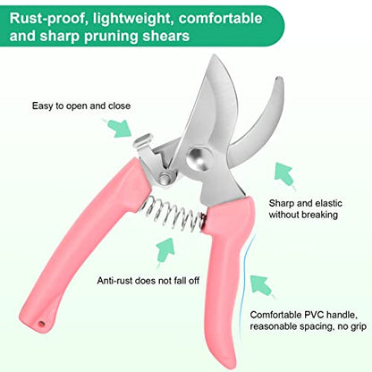 Premium garden shears, meperez pruning scissors gardening tools, pruners for flower, bushes, rose and fruit tree, use for florist, yard and orchard the plant clippers, sharp steel anvil snips