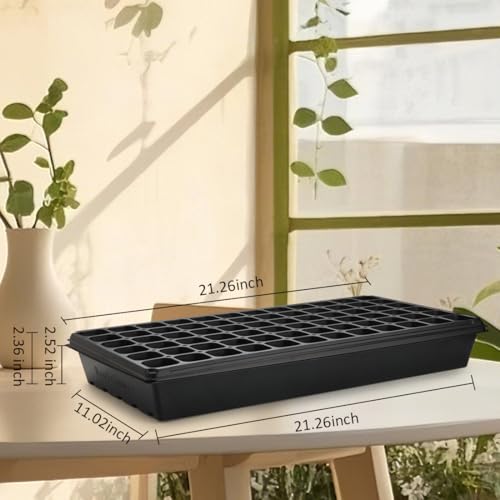 RooTrimmer 10 Pack 1020 Trays No Holes and 10 Pack 72 Cell Seed Starter Tray, 20" x 10" - Heavy Duty Reusable Plastic Seed Starter Kit for Microgreens, Seed Germination & Plant Propagation (10 Sets) - size: 72 Cells-Deep