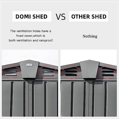 Patio Storage Outdoor Storage Shed - color: Dark Gray - 79.06 X 50.83 X 72.40 Inch