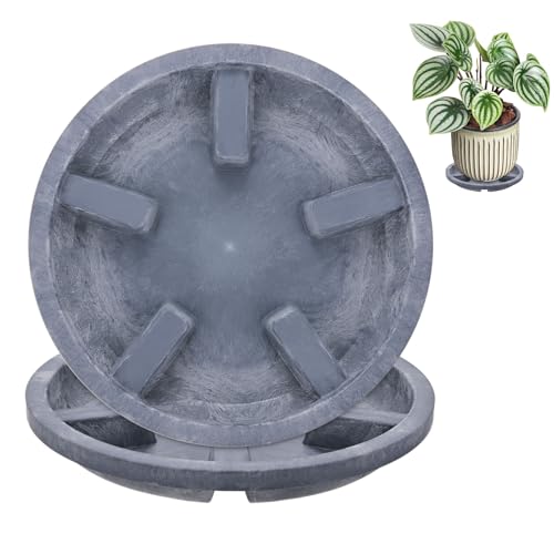 M METERXITY 2-Pack Plant Saucers, 6 Inch OD Anti-Rot Root Resin Flower Pot Plant Saucers for Indoor/Outdoor, Flowerpot Drip Tray [4.7 Inch ID, Blue] - color: Blue, size: 6 Inch OD