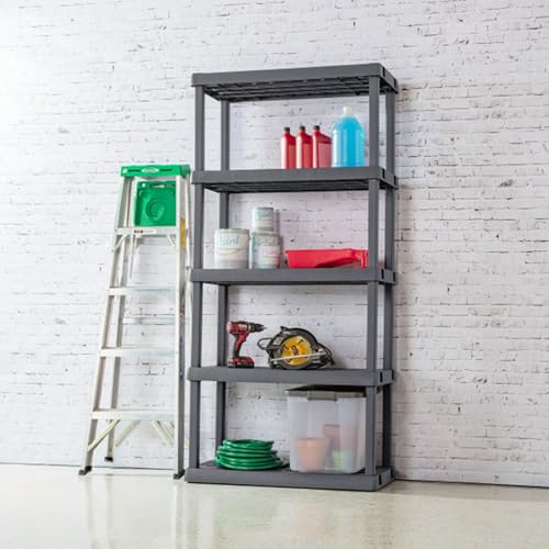 Sterilite 5 Shelf Unit, Heavy-Duty Plastic Utility Storage Rack, 2-Pack - size: 5 Shelf, style: 2 Pack