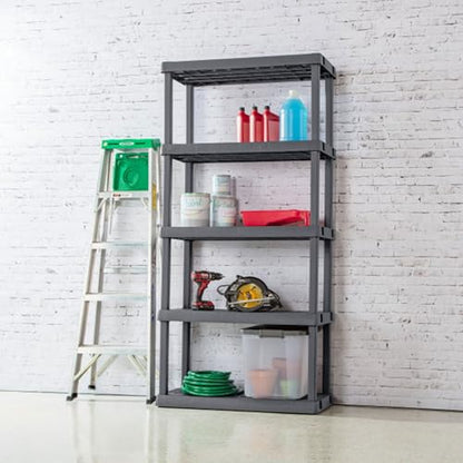 Sterilite 5 Shelf Unit, Heavy-Duty Plastic Utility Storage Rack, 3-Pack - size: 5 Shelf, style: 3 Pack