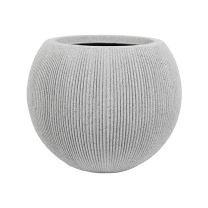 11.8" H x 14.5" Dia Large Round Plastic Planter Pot with Drainage & Plug - color: Mediterranean Beige