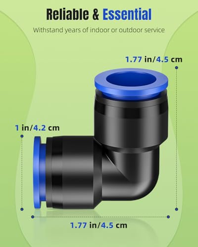 Pawfly 15 Pcs Quick Connect 1/2" Drip Irrigation Elbow Fittings for 1/2 Inch Irrigation Tubing (1/2" ID x 0.62-0.63" OD), Push-to-Fit 2-Way Elbows, 90 Degree Elbow Connectors, Drip Irrigation Parts - size: 15 Pcs Quick Connect 90 Degree Elbow Connectors
