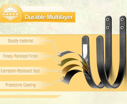 Hose Holders Wall Mount: 4Pcs Heavy-Duty Metal Garden Hose Hanger Outside - color: B-4PCS