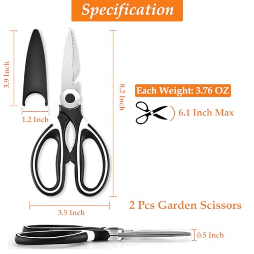 BSADIY 2 Pcs Multifunctional Garden Shears Flower Scissors