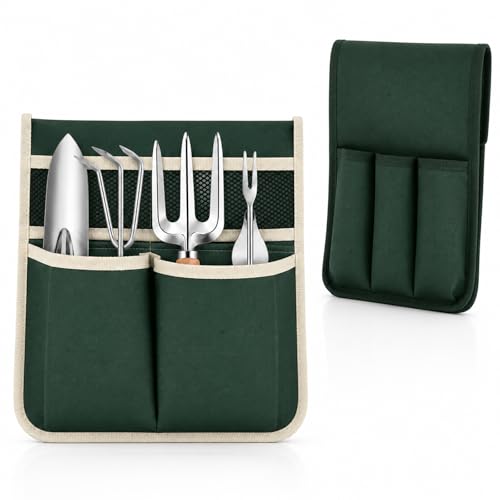 2 Pack Garden Pouches for Kneeler, Portable Tool Storage Size Bags Oxford Multiple Storage Pockets Organizer for Outdoor Gardening Kneeling Stool, Gifts for Women, Seniors, Mom & Dad