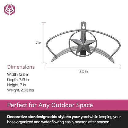 Yard Butler Heavy Duty Wall-Mounted Hose Hanger - Star Design, Silver - color: Silver, size: Star