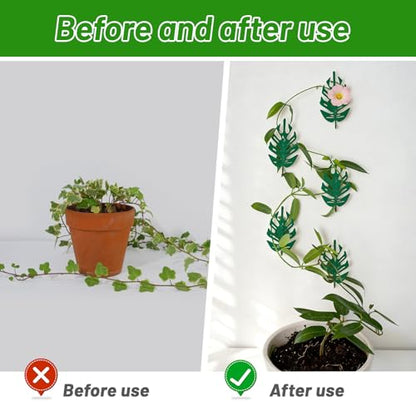 15 Pack Plant Vine Wall Clips - Durable Iron Support Hooks for - color: Green