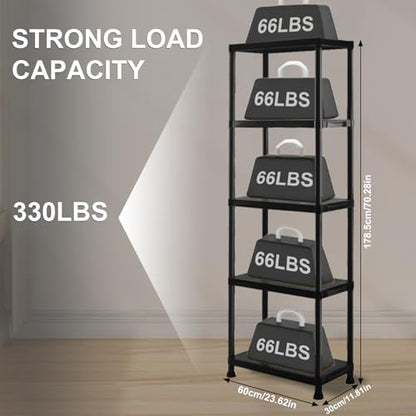 Plastic Storage Shelves, 5 Tier Shelving Unit, 330LBS - size: 5 Tier(standard size)