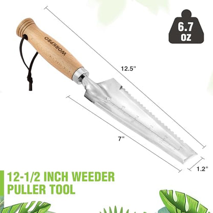 WORKPRO Garden Trowel with Wood Handle, Stainless Steel Narrow Hand Shovel