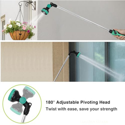 Yesker Watering Wand for Garden Hose, 35 Inch, 9 Spray Patterns, Adjustable Water Sprayer with Pivoting Head, Garden Hose Nozzle with Thumb Flow Control, Ideal for Water Hanging Baskets and Shrubs - size: 35 inches