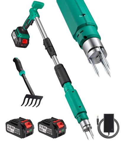 Electric Weed Puller Tool, 21V Battery Powered Stand Up Weed Remover with 6000mAh Batteries, Heavy Duty 3-Claw Steel Root Weeder, Weed Picker Grabber Popper for Dandelion Lawn Garden Yard