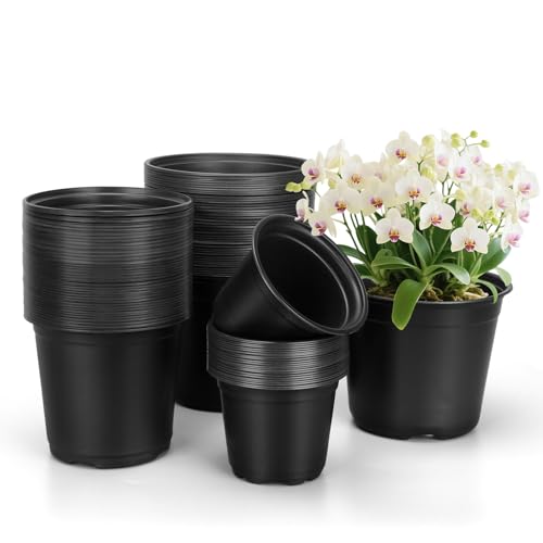 120 Pcs Small Plastic Palnt Pot, 4 5 6 Inch Nursery Pots with Drainage, Seedlings Starter Pots for Plants, Great for Herbs, Cuttings, and Starter Plants (120 pcs,456 inch) - size: 456 inch