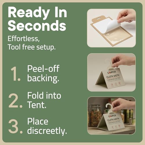 Clothing Moth Traps with Pheromones (16 Pack) Non‑Toxic, Sticky Glue Traps for Clothes Moth Treatment & Prevention, Case‑Making & Web‑Spinning Moths, for Closets & Storage, Protects Clothes & Carpets - size: 16-pk Cloth