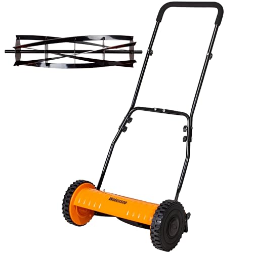 Walensee 16-Inch Manual Lawn Mower, 5-Blade Push Reel, 4 Heights - size: 16-Inch No Catcher