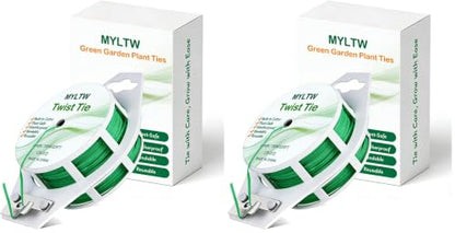 100m Garden Cable Ties & Cutters, Reusable Green Wire Twist Ties for Climbing Plants & Home Organization (Pack of 2) - size: 50M Garden Tie (Pack of 2)