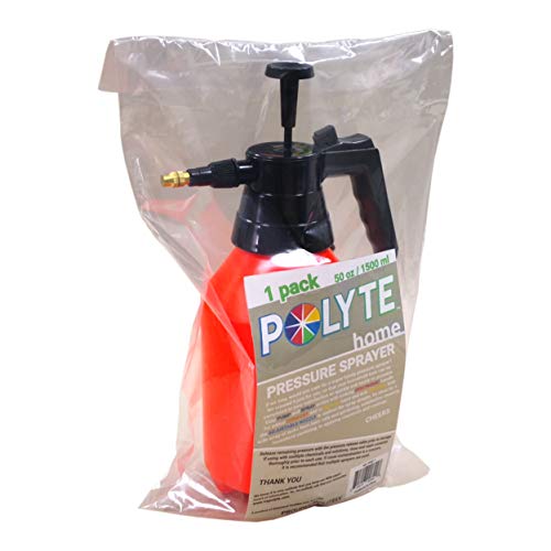 POLYTE One Hand Pump Pressure Sprayer w/Adjustable Nozzle 50 oz / 1.5 Liter