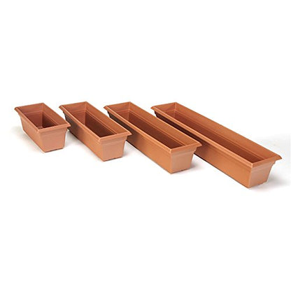 Root & Vessel 16245 Countryside Flower Box, 24-Inch, Terracotta - color: Terracotta, size: 24 Inch