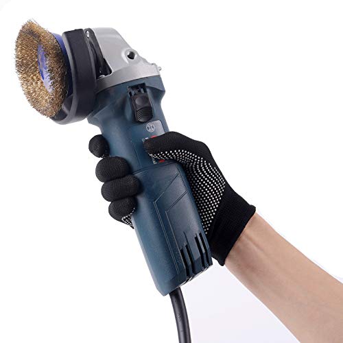 COOHORN 12Pairs Work Gloves Anti-slip Knitted Stretchy Cloth Glove Thin Moist Glove Liners - color: Black