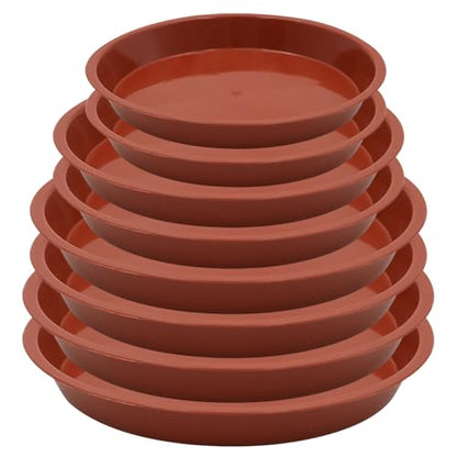 8 Pack 4 5 6 8 Inch Terracotta Plant Saucers Plastic Drip Trays - color: Terracotta, size: 4 Inch, 5 Inch, 6 Inch, 8 Inch