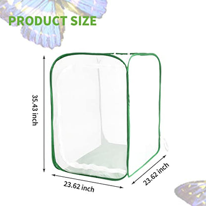 EATAKWARD 36" Mesh Plant Enclosure, Foldable Mesh Cage for Breeding, Grow Tent Plant Cover for Fruit, Vegetables, Pests, Bird and Pest Protection Guard for Flowers and Herbs Pop-Up Cage - size: 35.4'' X 23.6'' X 23.6''