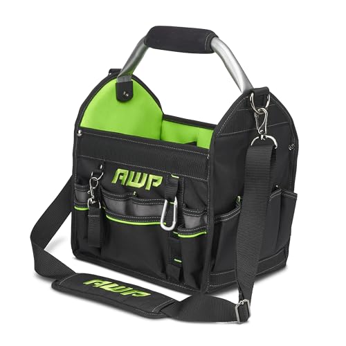 AWP Tool Bags, Premium Tool Bag, Black, Durable Tool Tote, for Professionals and Contractors - size: 12 Inch, style: Tool Tote