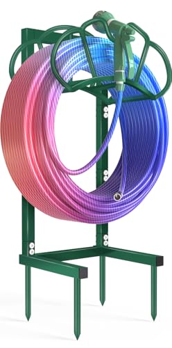 Qatsrin Garden Hose Holder Holds 160ft, Rustproof Water Hose Storage, Green - color: Green
