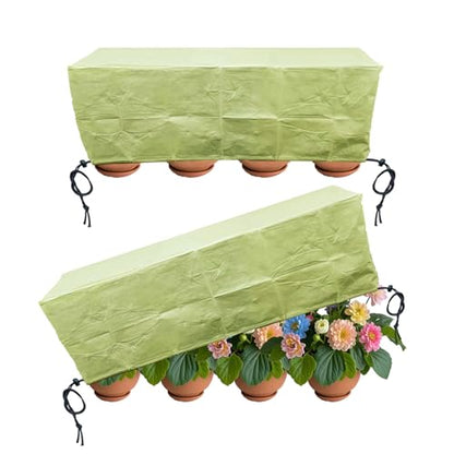 EJW Planter Cover, Plant Covers Freeze Protection,2 Pack 39.3"*17.7"x15.7" Planter Covers for Winter, Frost Cloths for Outdoor Plants, Raised Bed Covers for Winter. - size: 2PCS-39.3*17.7*15.7(inch)