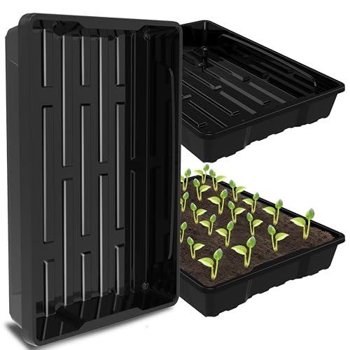 Gardzen 10 Pack Seed Trays Reusable Plant Grow Trays No Drain Holes - size: 15.7L x 11.6W x 2.4H