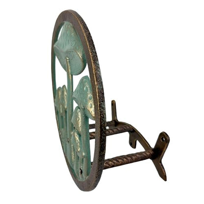 Zeckos Garden Hose Holder Mushroom 12 Inch Cast Iron Verdigris Bronze - color: Mushroom - Bronze