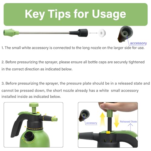 0.5 Gallon Hand Pump Sprayer with 2 Adjustable Nozzle