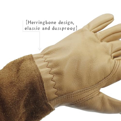 [Clearance promotion] Long Gardening Gloves for Women/Men-Thorn Proof Rose Pruning Gloves, Leather work Gauntlet - size: X-Large