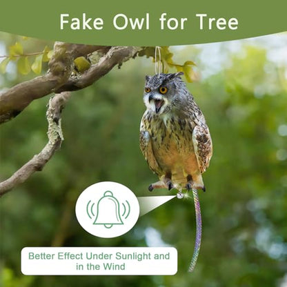 Flat Plastic Owls to Scare Pigeon Away from Balcony, 4PCS - color: Brown Owl 4pcs