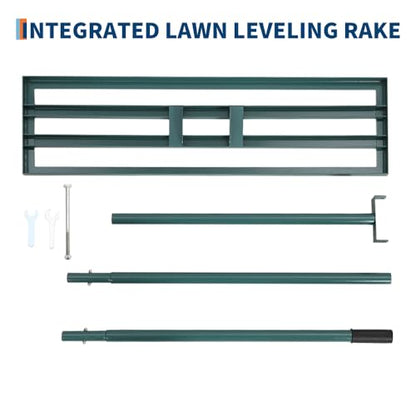 Lawn Leveling Rake, 30" x 10" Heavy Duty Steel Lawn Leveler Tool with 6 FT Extended Handle, Level Soil Sand Dirt for Yard, Garden, Golf Course, Farm, Green - color: Green, size: 6FT 30"x10"